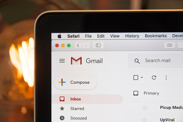 Gmail on a laptop screen